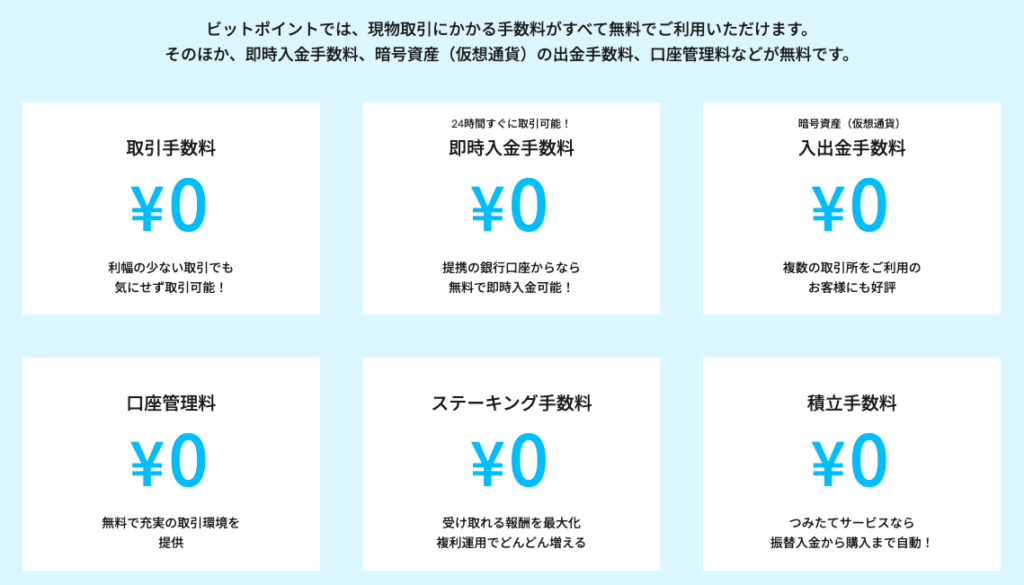 各種手数料0円